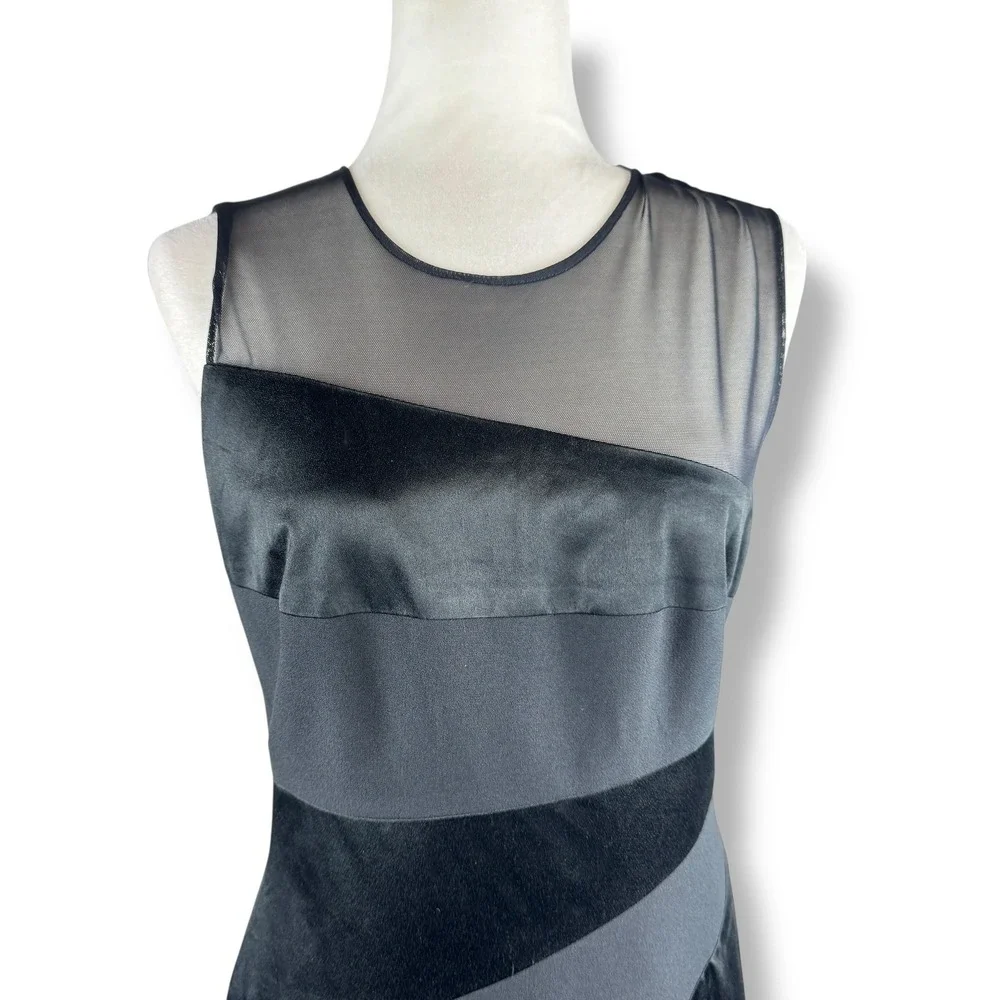 Vintage Y2K Black Formal Cocktail Maxi Dress Womens Size 8 USA Made Gala Satin
